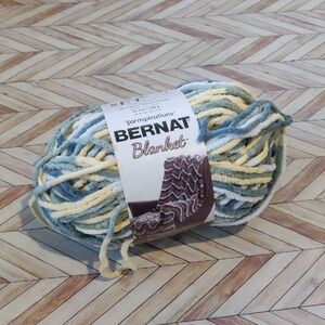 Bernat Blanket Yarn Soft Sunshine Green- Blue, Yellow, White